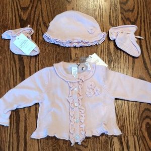 cashmere baby hat and booties